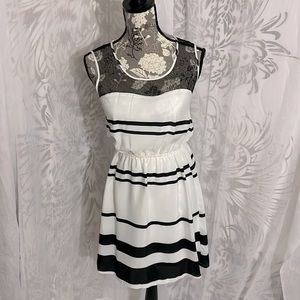 White & Black Stripe Sundress